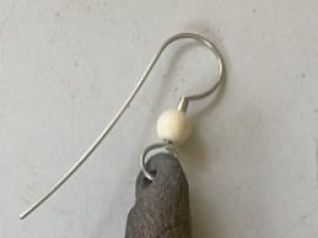 Einzelohrring, Keramik, Silber 04